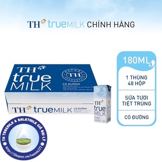 Sữa tươi TH truemilk 180ml Có đường,Ít đường,Nguyên chất, Dâu, Sôcla (48 hộp)