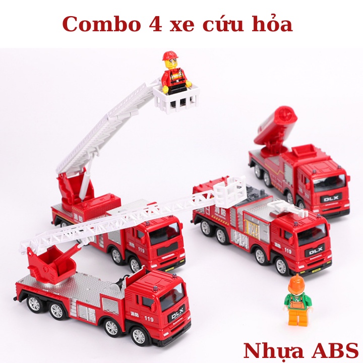 Mô hình xe đồ chơi xe cứu hỏa cho bé chất liệu nhựa ABS an toàn, tinh tế