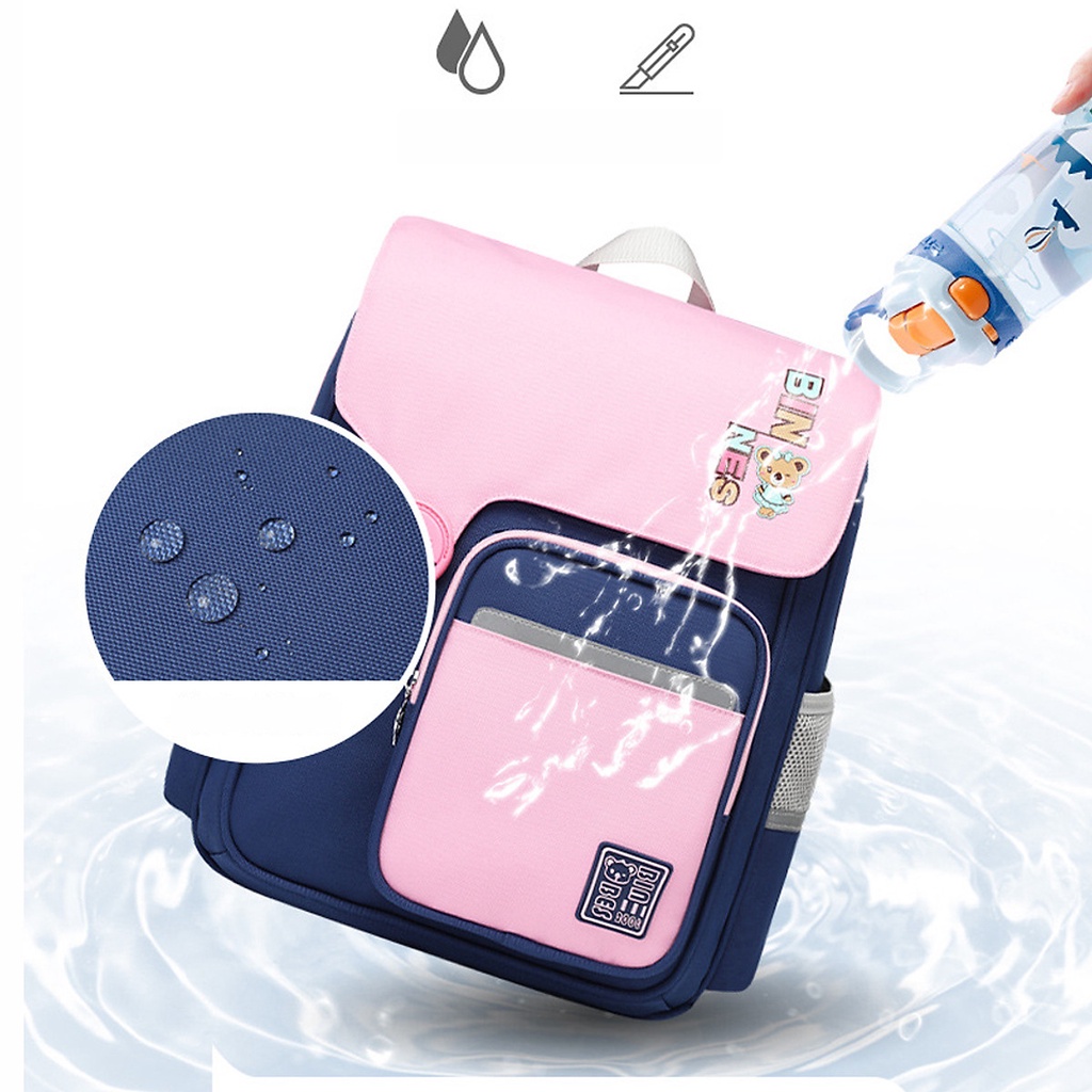Ba lô học sinh cấp 1 và cấp 2 siêu nhẹ chống gù chống nước cao cấp phong cách châu âu - BEE GEE HS1037