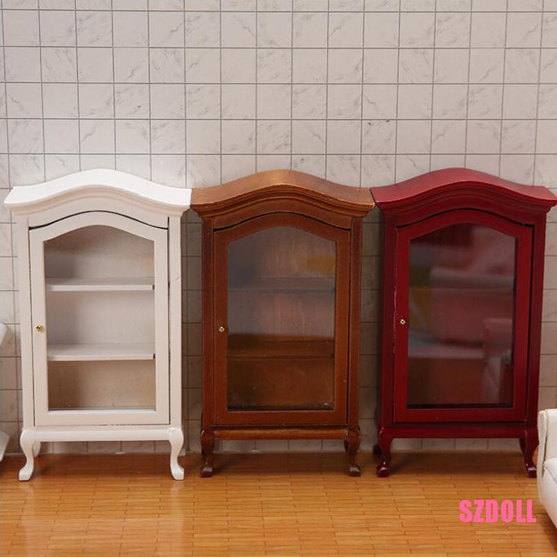 Mô Hình Tủ Chén Mini Tỉ Lệ 1:12 Trang Trí Nhà Búp Bê DIY