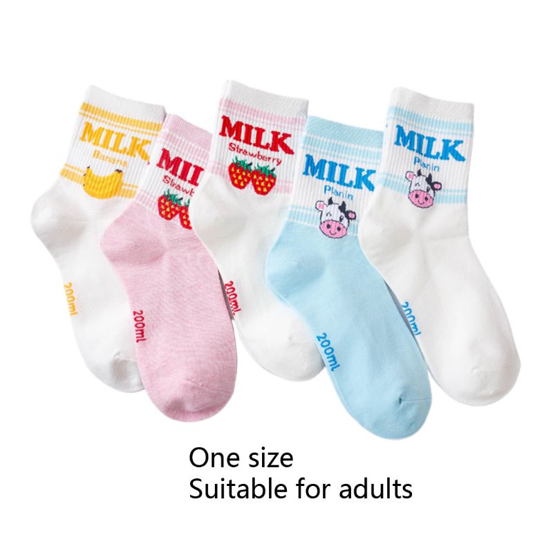 Set 5 Đôi Vớ Họa Tiết Trái Cây Dễ Thương Thời Trang