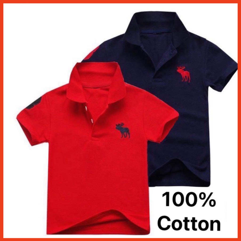 Áo Phông Polo Hàng Quảng Châu Cao Cấp Màu Trơn Bé Trai 13-30kg (A03)