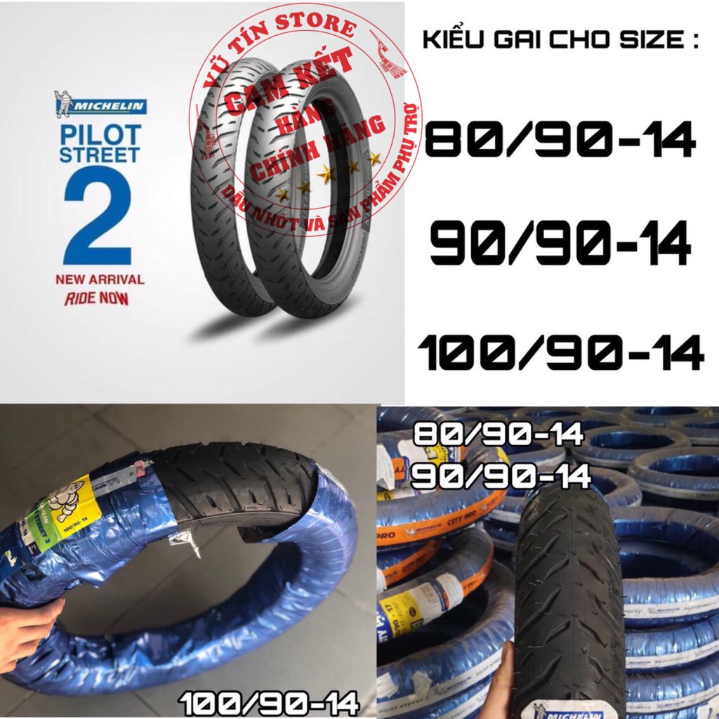 Vỏ Xe Máy Michelin Pilot Street 2 80/90-14 TL/TT