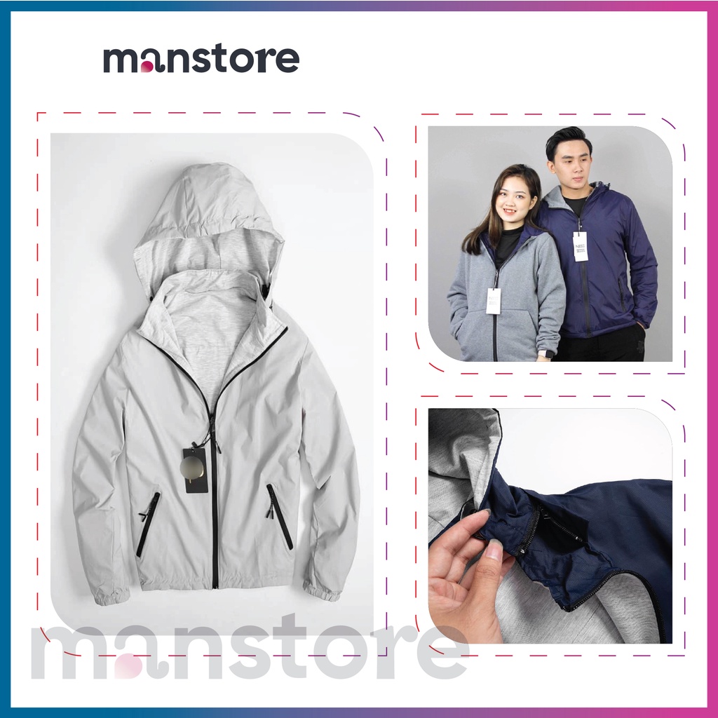 Áo khoác gió nam nữ 2 lớp lót Cotton chống nước ngăn gió, áo khoác nam nữ đẹp mặc chuẩn form dáng MANSTORE