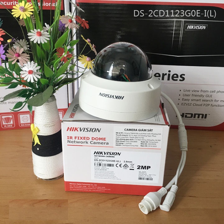 Camera IP POE Dome Ốp trần 2MP HIKVISION DS-2CD1123G0E-I hàng chính hãng