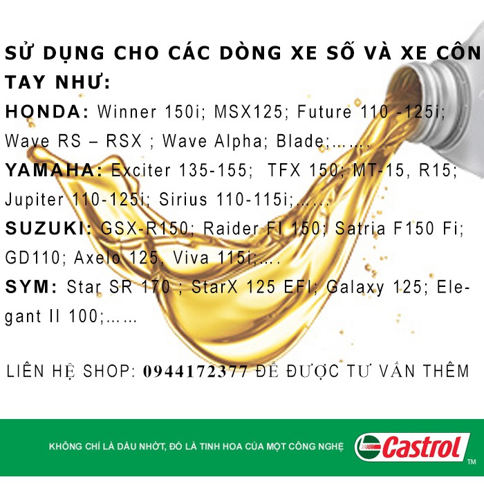 DẦU NHỚT CASTROL VISTRA 800L(0.8L)- 20W50 XE SỐ