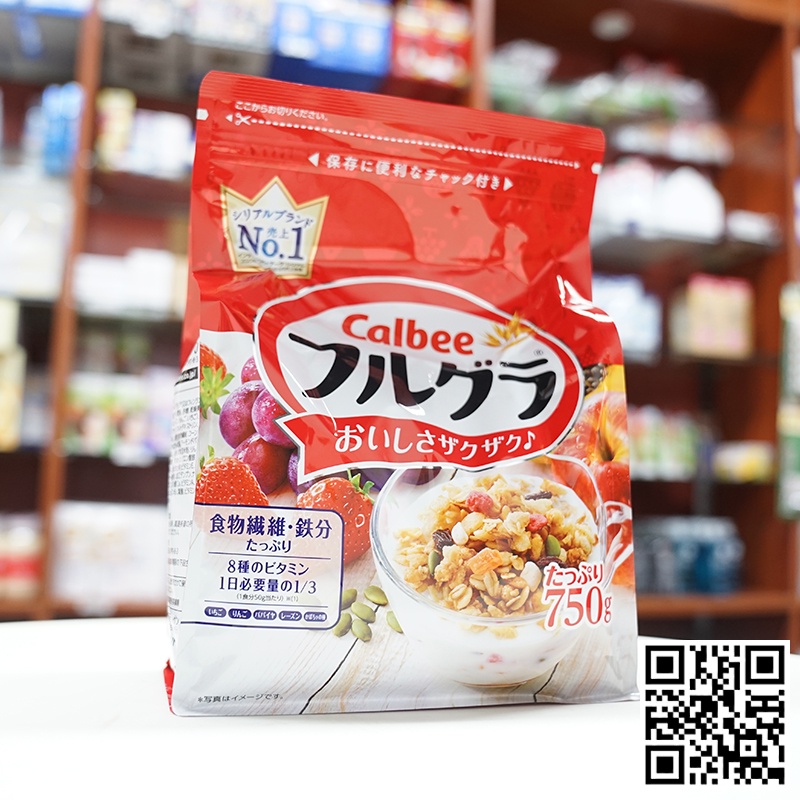 [Date Mới] Ngũ cốc Calbee Đỏ, Ngũ cốc hoa quả Calbee 750g Nhật Bản