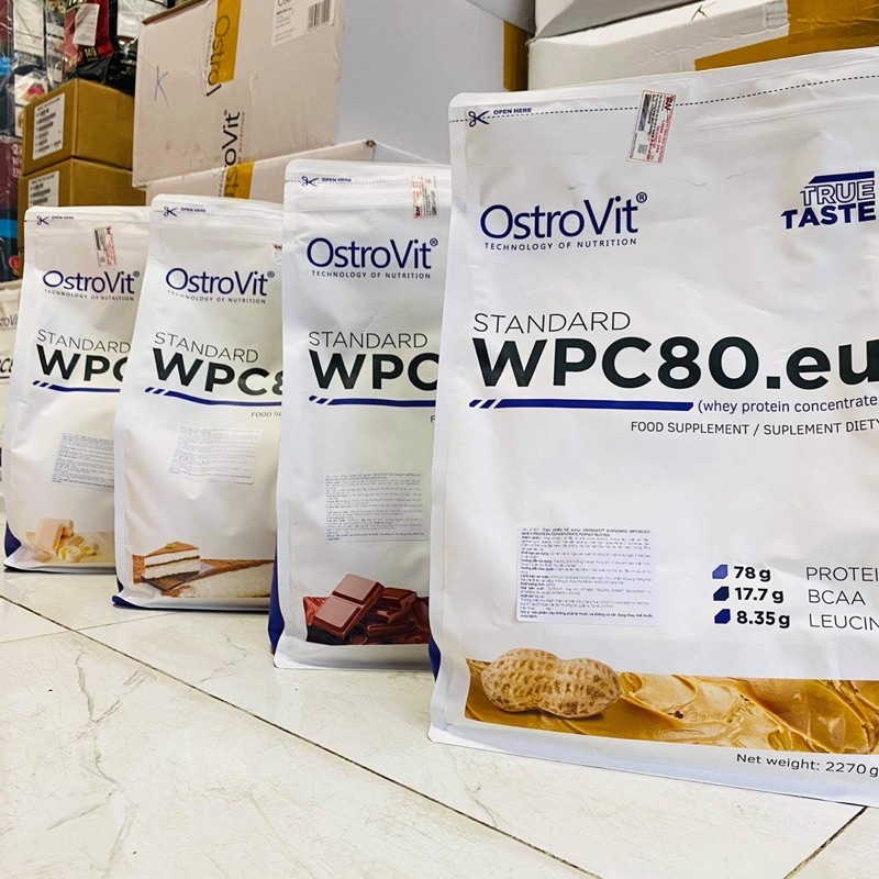Ostrovit Standard WPC80 Whey Protein Concentrate  75 Lần Dùng - Sữa Tăng Cơ, Phát Triển Cơ, Bổ Sung Protein