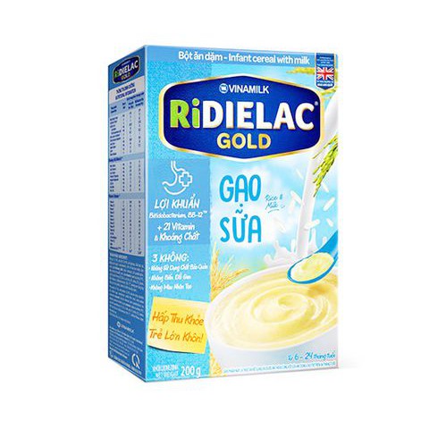 BỘT ĂN DẶM RIDIELAC GOLD 200GR ĐỦ VỊ