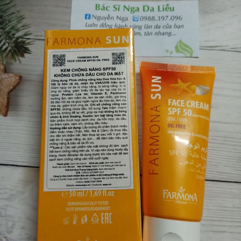 ✔️ KEM CHỐNG NẮNG FARMONA SUN - OIL FREE