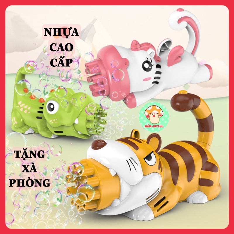 Súng bắn bong bóng xà phòng hình unicorn, hổ, khủng long dễ thương