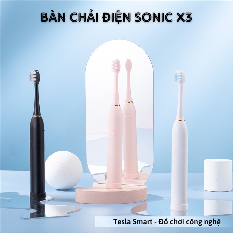 Bàn Chải Điện Sonic X3 Pro Thế Hệ Mới - Bàn chải đánh răng điện tự động 6 chế độ chải - Máy đánh răng tự động