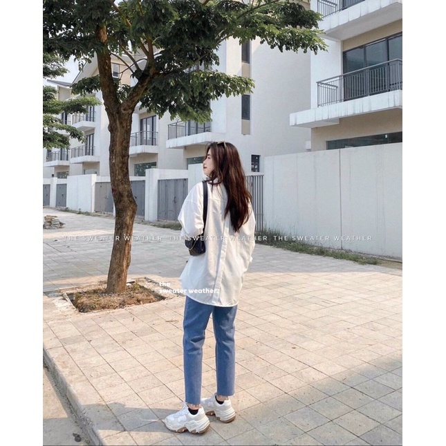 Sơ mi form rộng ly sau lưng phối đồ cực xinh hàng quảng châu loại1
