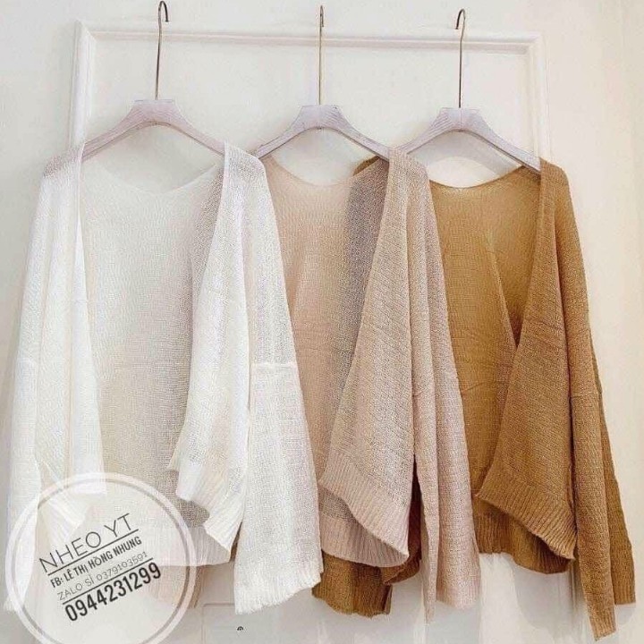 Áo khoác cardigan nữ len mỏng nhẹ quảng châu