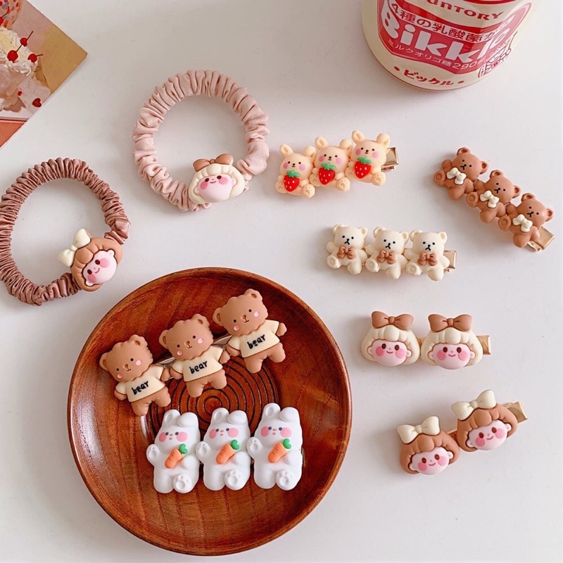 Combo 5 chiếc dây buộc tóc hình động vật siêu cute