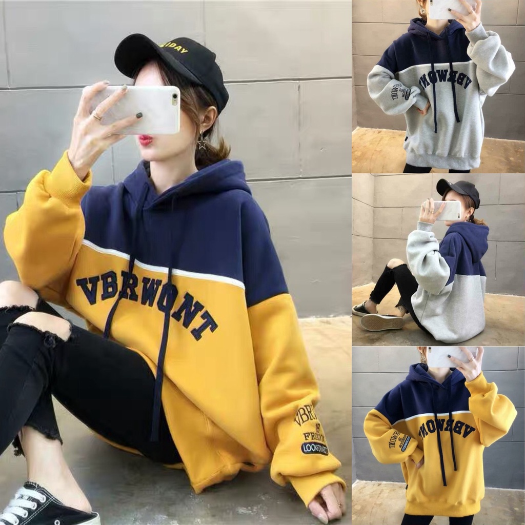 Áo Hoodie Nón Chui Trùm Đầu Nữ Nam Unisex Chất Vải Nỉ Poly Unisex Nam Nữ Vbrwont WAH004