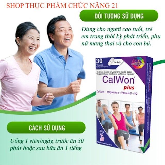 CALWON PLUS Calci + Magne + Vit D + K2 - Bổ sung Canxi hữu cơ, Nhập khẩu từ Đức.