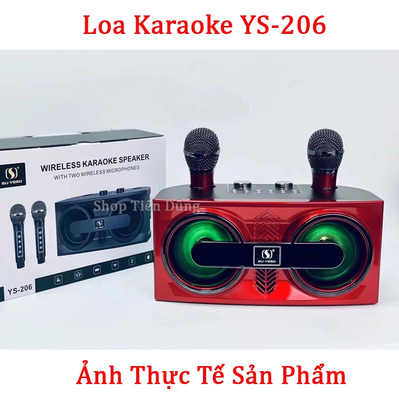 Loa Karaoke Kiêm Micro Không Dây YS 206 Hỗ Trợ USB, Thẻ Nhớ, Bluetooth Cho Âm Thanh To Rõ Rành Thuận Tiện Sử Dụng.