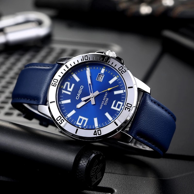 Đồng hồ nam dây da Casio MTP-VD01L-2BVUDF chính hãng