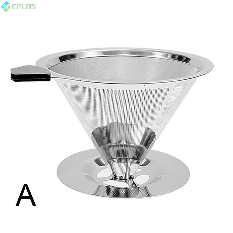 EPLBS Stainless Steel Coffee Filter Reusable Pour Over Coffee Filter Cone Coffee Dripper with Removable Cup Stand