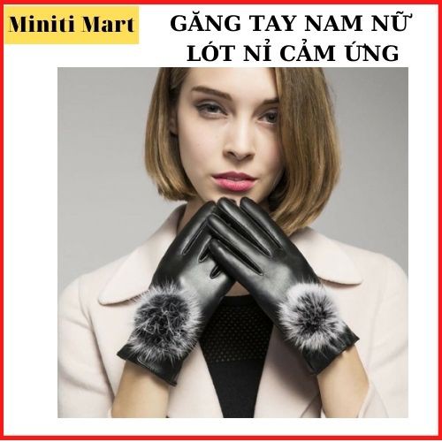 [RẺ VÔ ĐỊCH] Găng Tay Da Cảm Ứng Nam Nữ Chống Nước,Chống Lạnh, Găng Tay Da Lót Nỉ Cảm Ứng Smart Phone