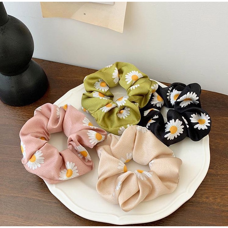 Dây cột lụa satin co giãn hoạ tiết hoa cúc nhí xinh xắn cho nữ