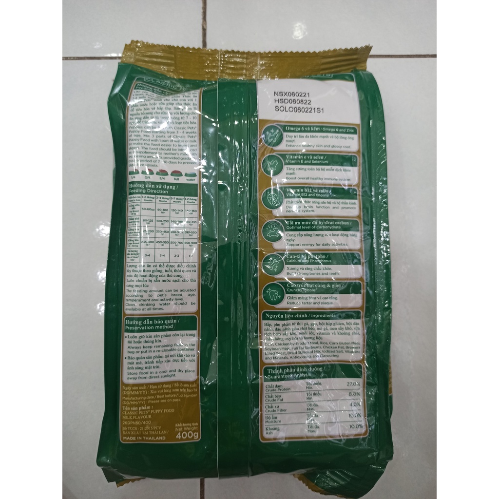 Thức ăn hạt Classic Pet cho Chó Con và Chó Trưởng Thành Gói 400G