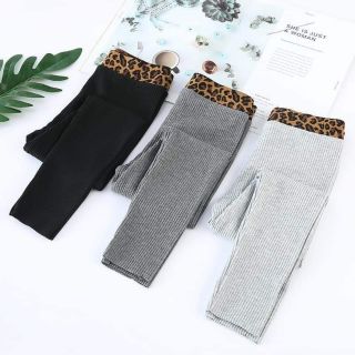 Quần legging cạp da báo