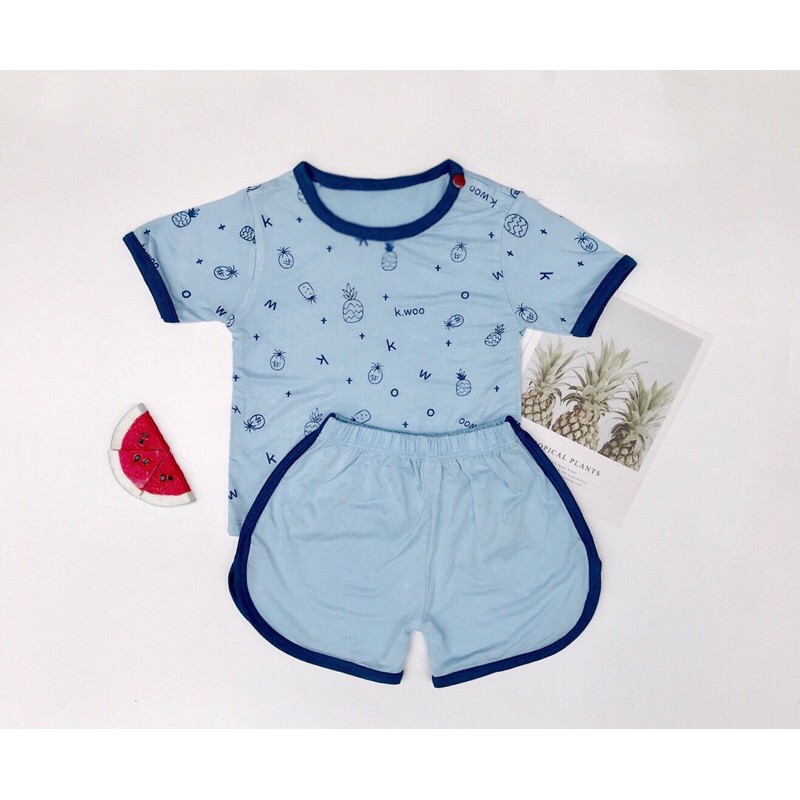 Bộ cộc tay hoa quả, bộ thun lạnh cho bé