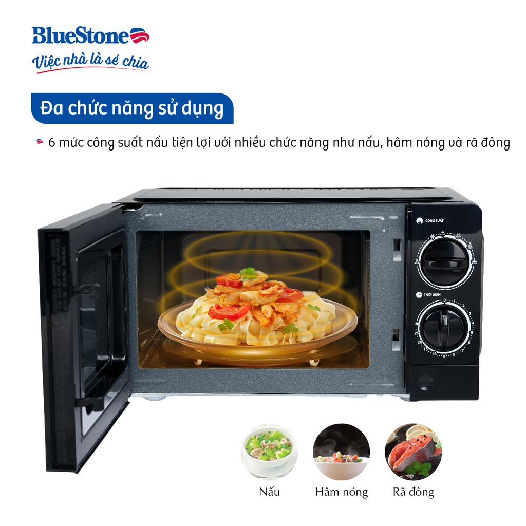 Lò Vi Sóng Cơ BlueStone MOB7707 , 20 Lít 1050W , Bảo Hành Chính Hãng 2 Năm