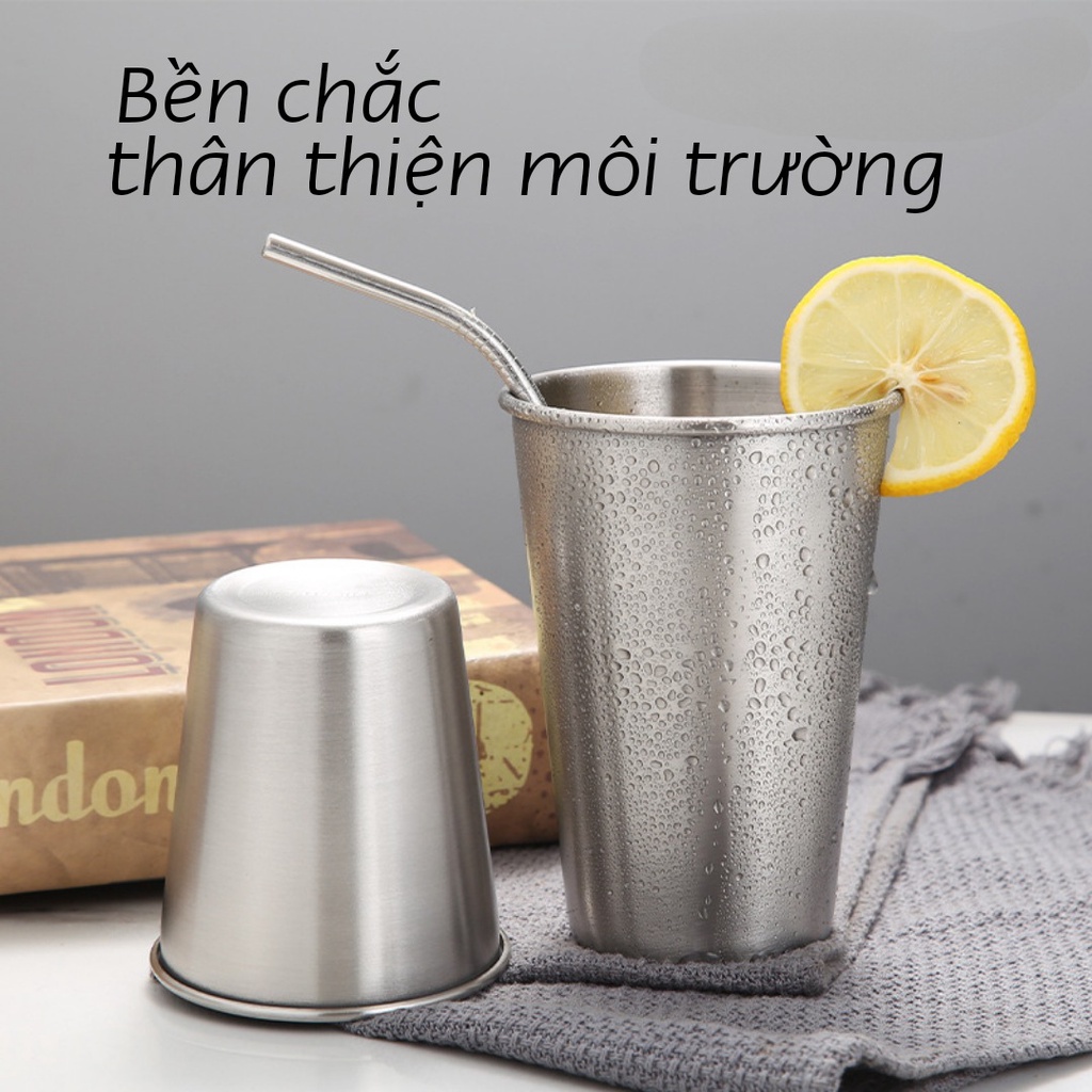 Cốc Inox 304 TAMUSHOP92 Ly Uống Nước Ca Bằng Inox 1 Lớp Bền Đẹp Thân Thiện Môi Trường CI001