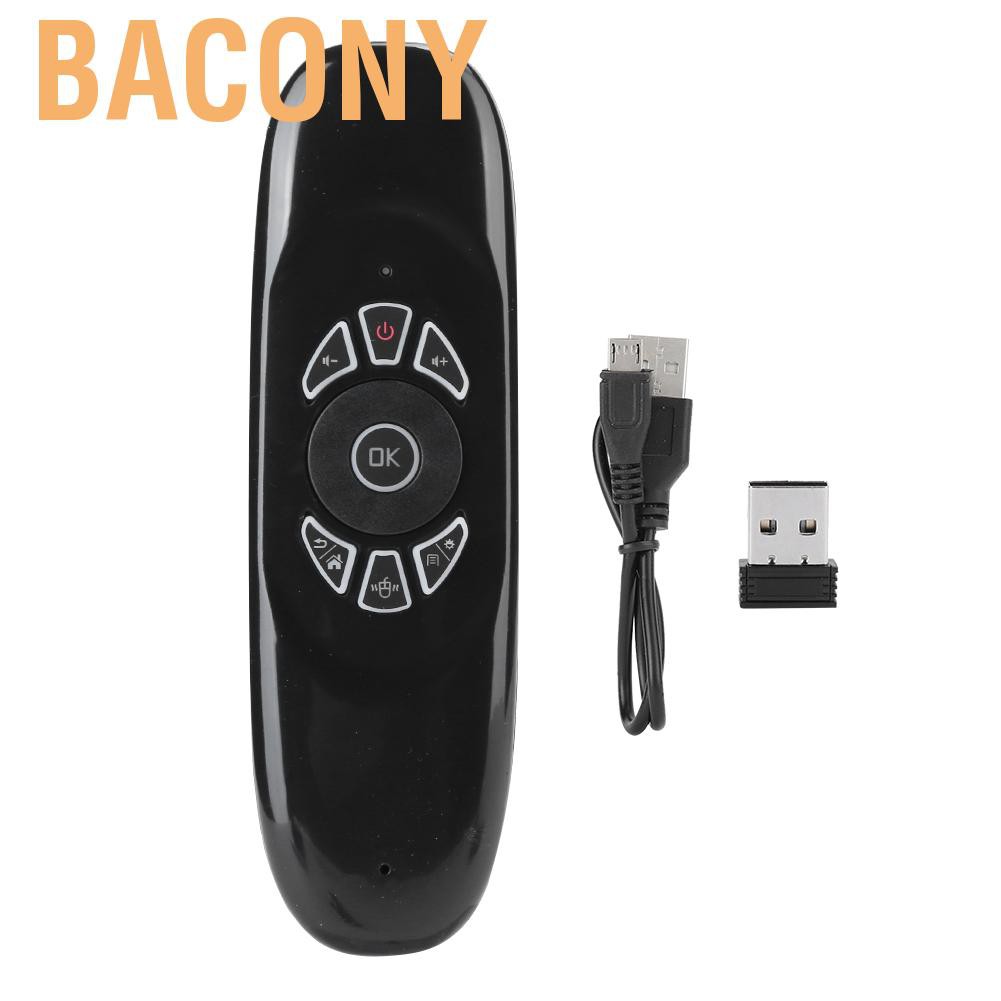 Bacony 2.4GHz Wireless Air Mouse Keyboard Voice Remote Control for TV PC Laptop Black