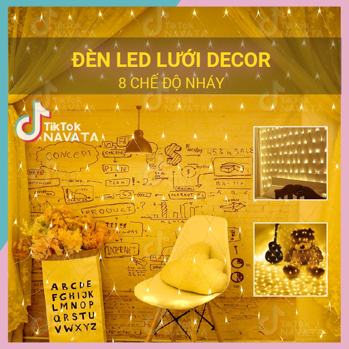 Đèn Led Lưới Cá, đèn trang trí decor phòng ngủ, tiệc tùng, lễ tết, tiktok (Chống Nước)