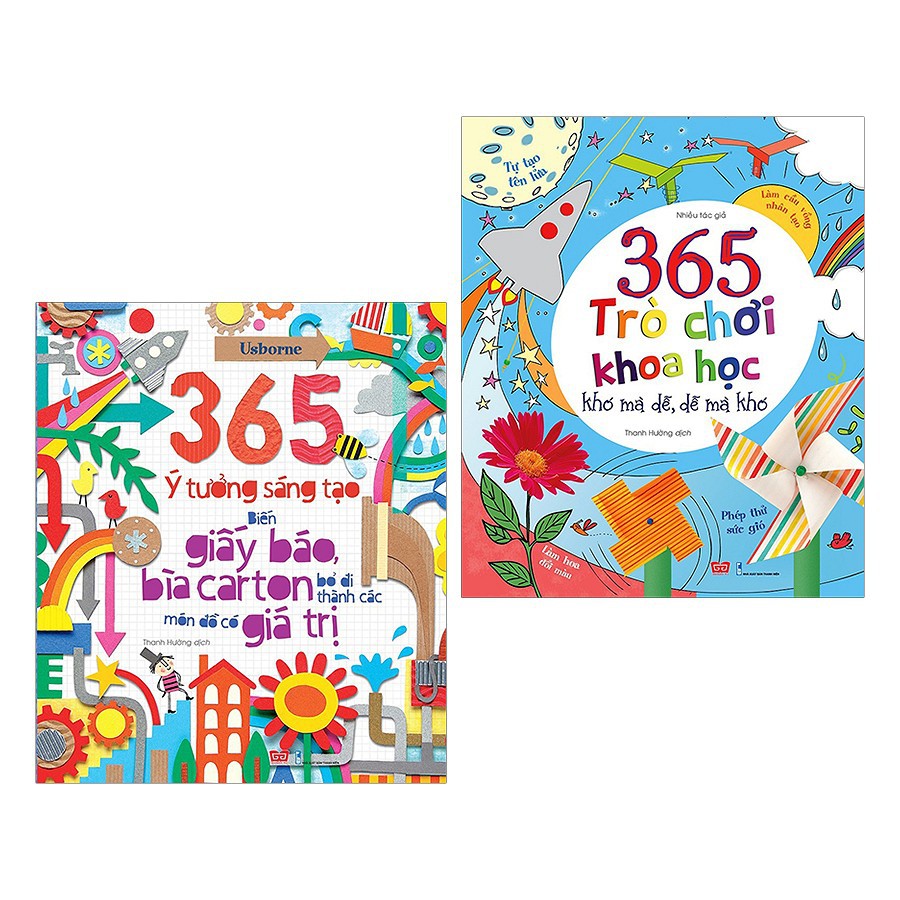 365 Trò Chơi Khoa Học + 365 Ý Tưởng Sáng Tạo: Biến Giấy Báo, Bìa Carton Bỏ Đi Thành Các Món Đồ Có Giá Trị
