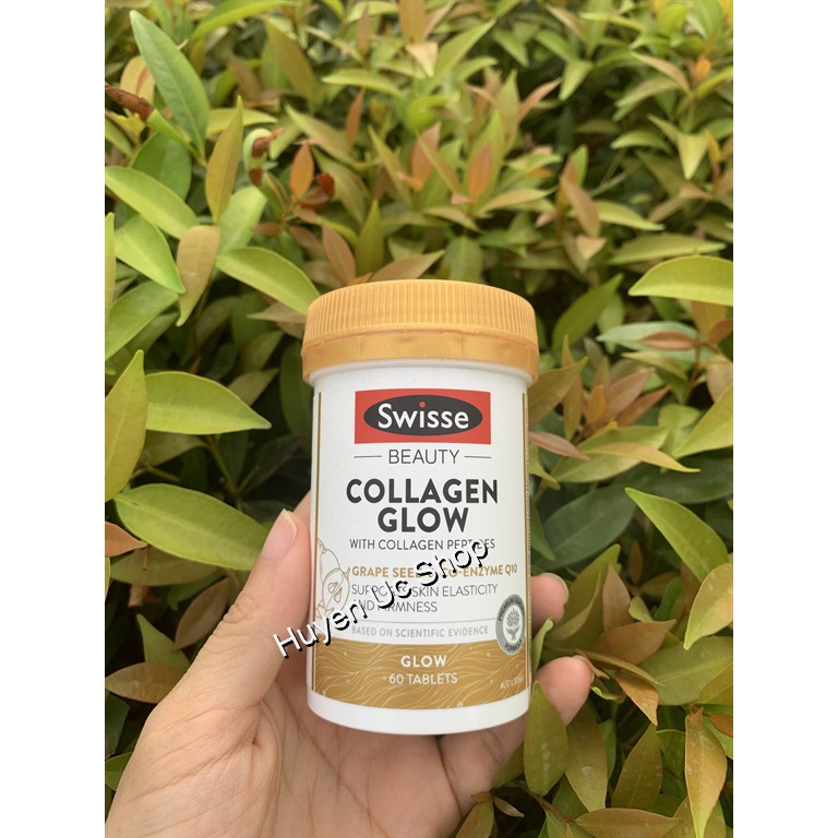 Viên uống giúp da căng mịn, sáng bóng Swisse Beauty Collagen Glow With Collagen Peptides 40v 60v 120v