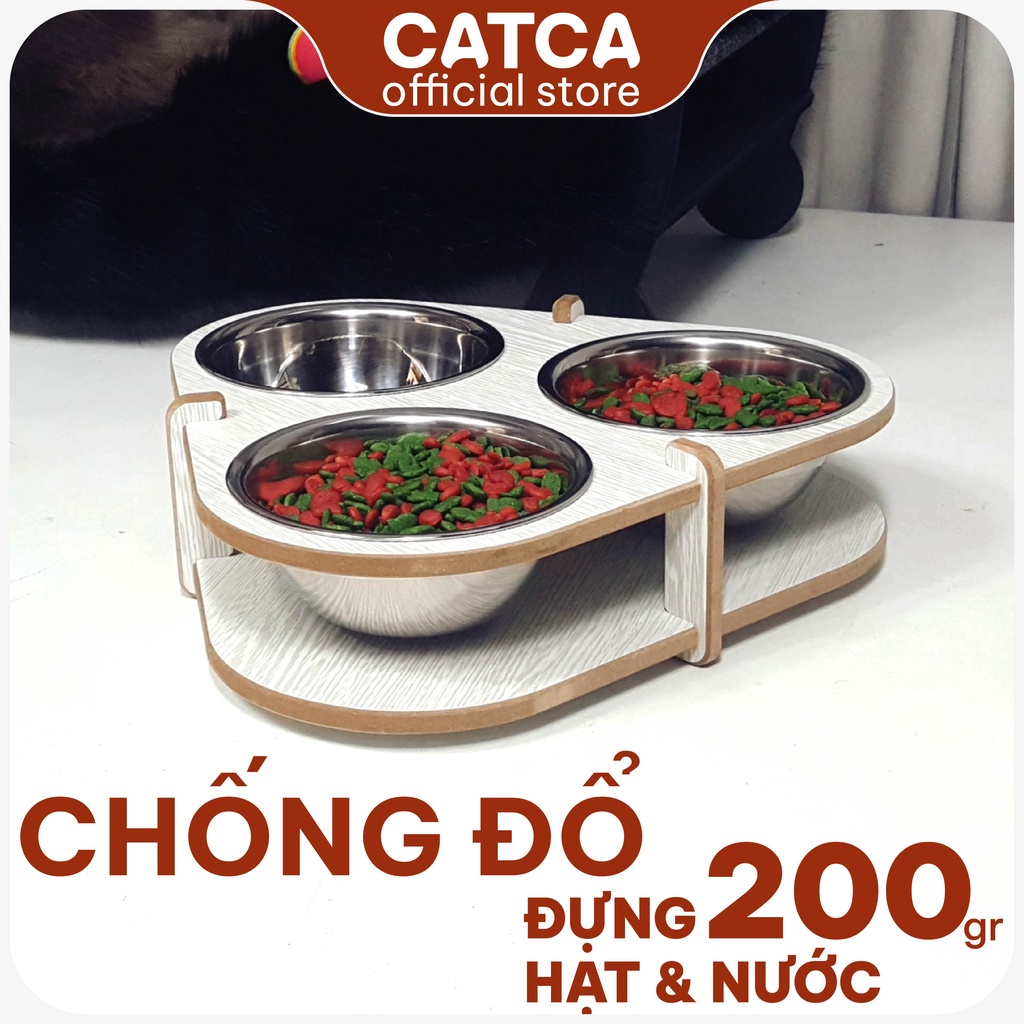 Bát ăn thú cưng cho chó mèo CATCA - Bát ba tam giác
