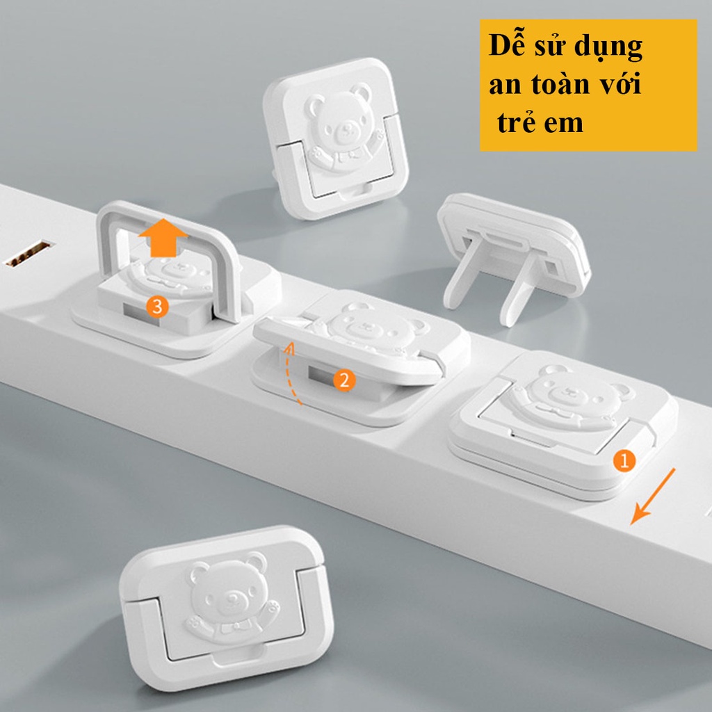 Bịt ổ điện chống giật cho bé - Nhự abs an toàn tuyệt đối - Chống cháy - Quai đeo thông minh, ổ 2 chân và 3 chân