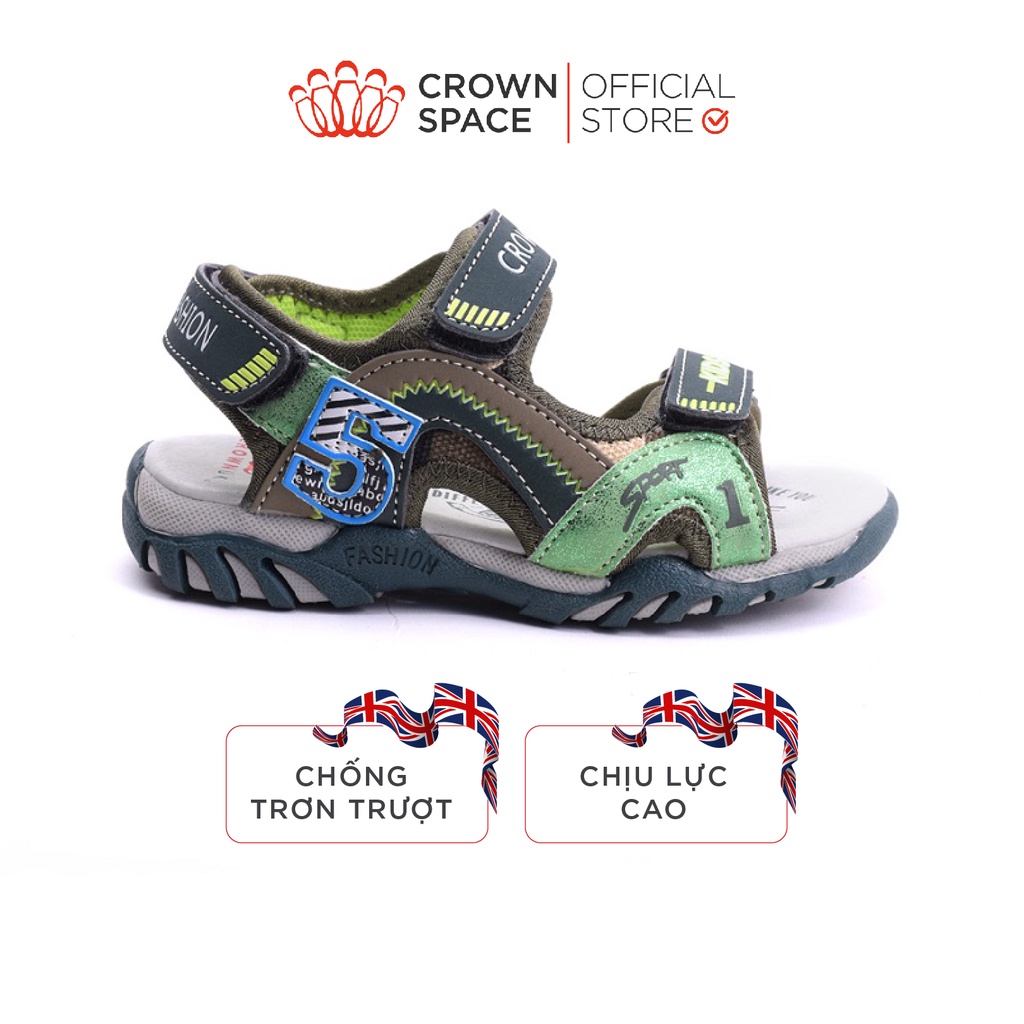 Dép Quai Hậu Bé Trai Crown Space Cao Cấp CRUK526 Siêu Êm Mềm Chống Trơn Trượt Size 26-35