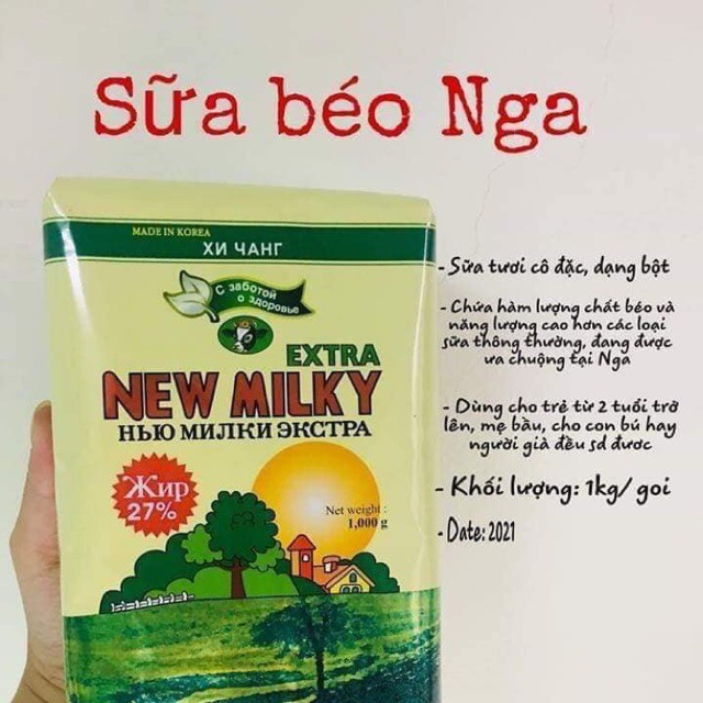 SỮA BÉO NGA NEW MILKY EXTRA 1KG/TÚI