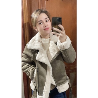 Áo khoác da lộn lót lông cừu zara dư xịn đét