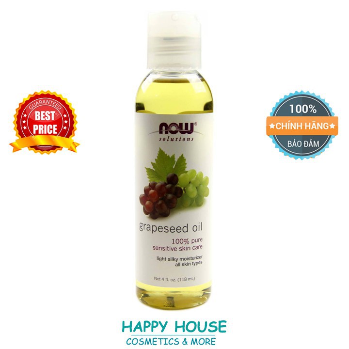 Tinh dầu hạt nho Now Grapeseed Oil 118ml