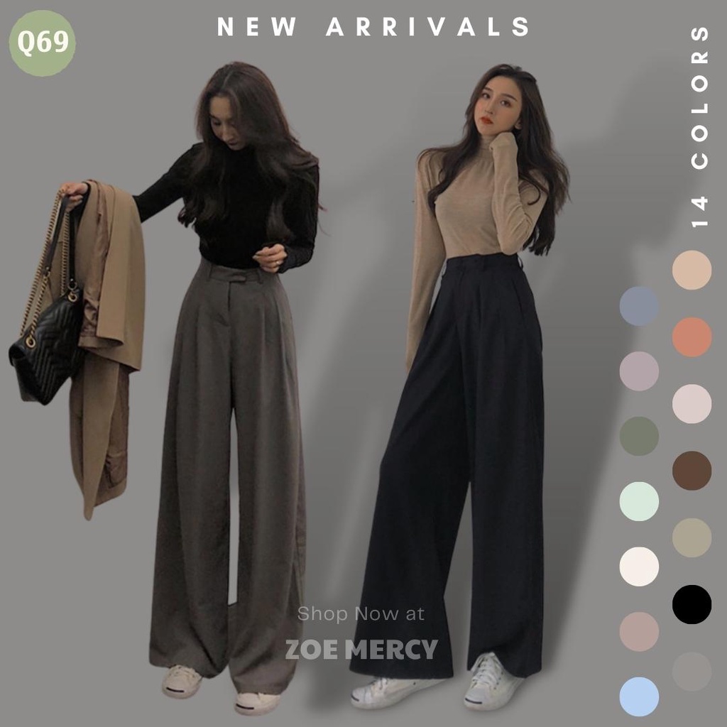 [Sẵn] - Quần Tây Ống Rộng Eo Cao Zoe Mercy | Pants (Q69)
