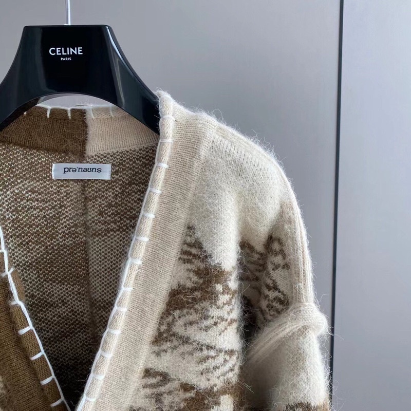 Áo khoác len mohair totem thời trang thương hiệu Pronouns cao cấp mẫu mới