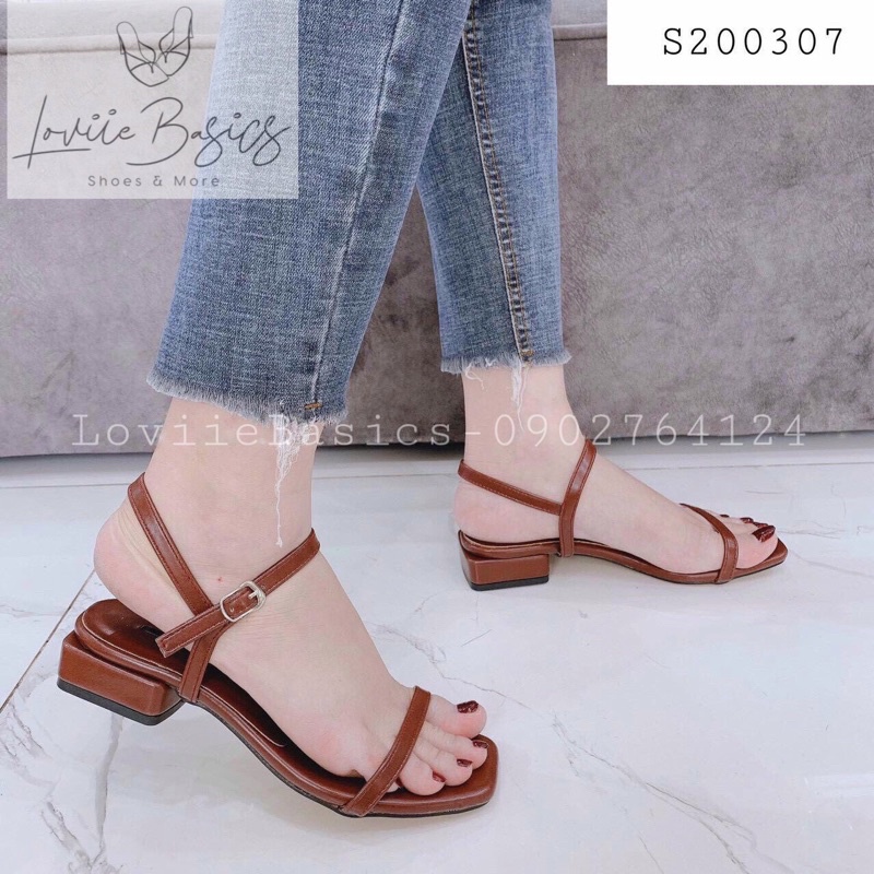 SANDAL NỮ CAO GÓT LOVIIE BASICS - SANDAL QUAI MẢNH - SANDAL ĐẾ VUÔNG 3 PHÂN QUAI MẢNH - SANDAL CAO GÓT DÂY S200307