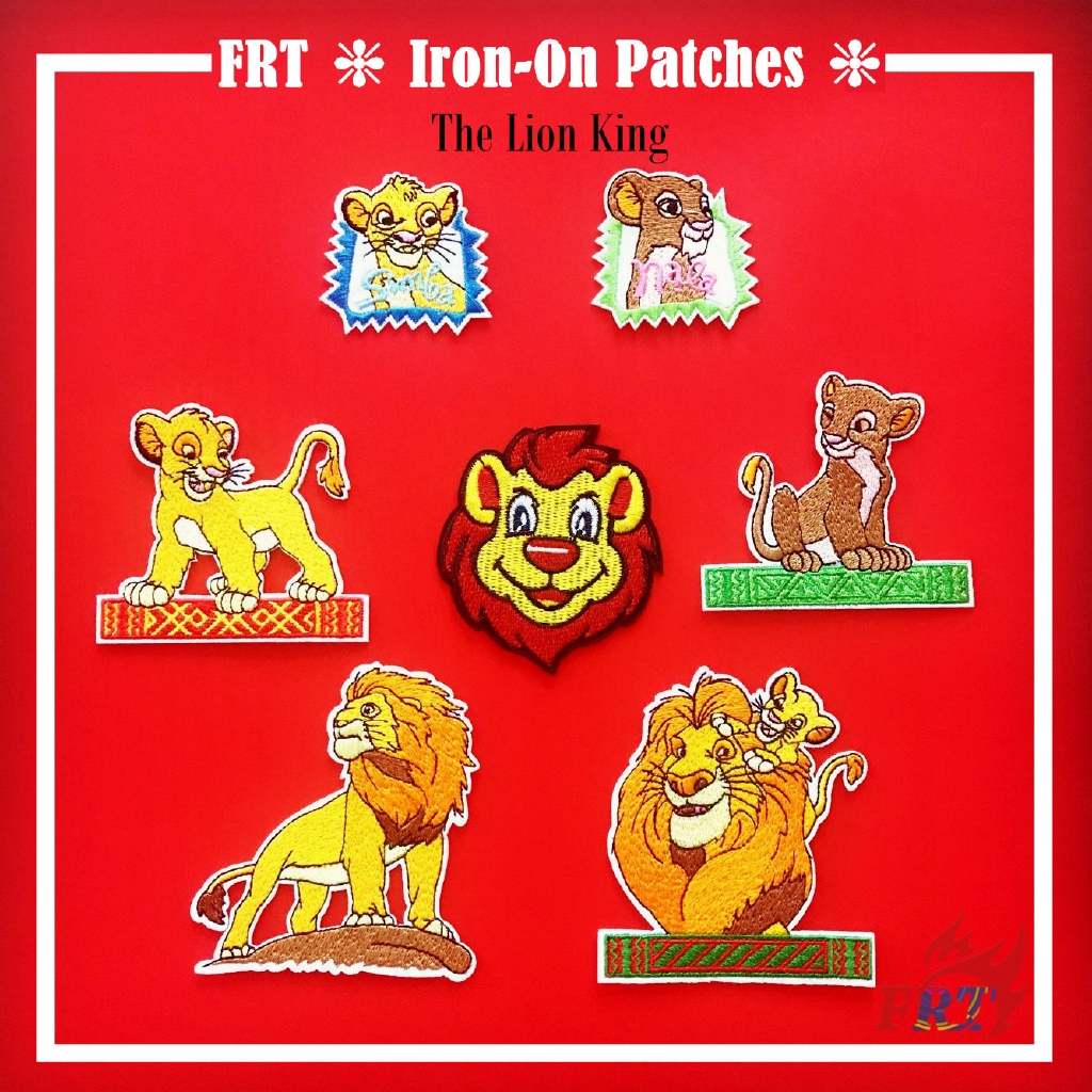☸ Miếng Dán Ủi Thêu Hình Vua Sư Tử Dễ Thương ☸ 1 Sticker Ủi Thêu Hình Nhân Vật Disney