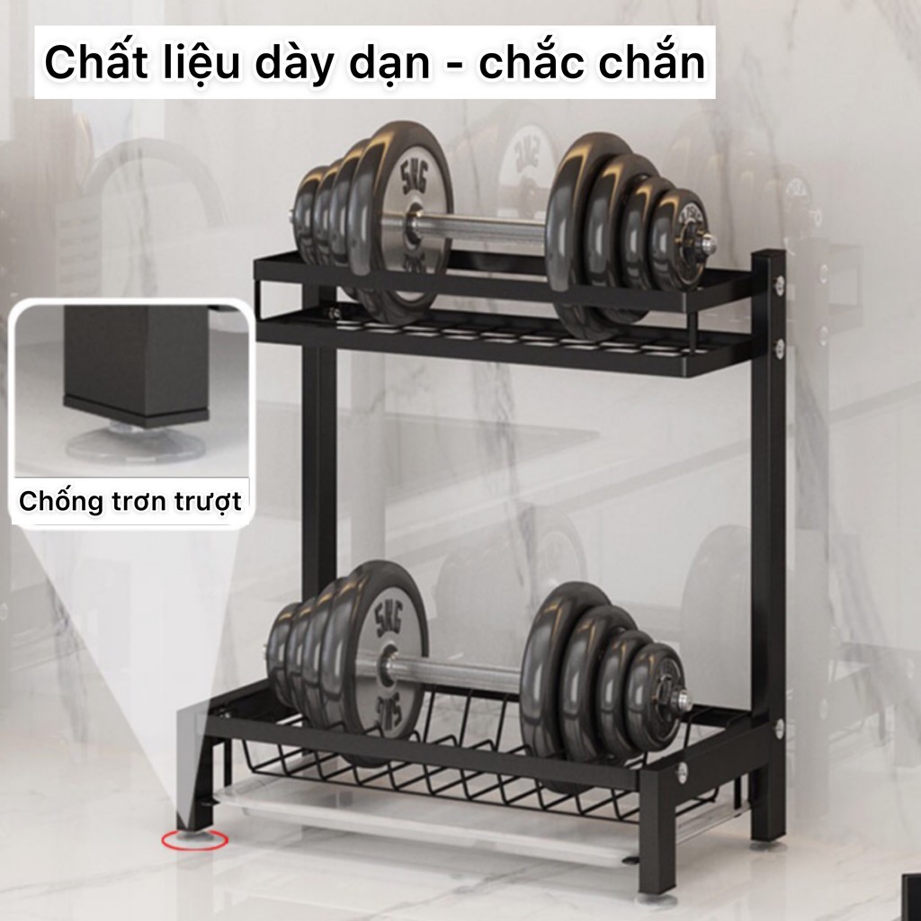 Kệ chén đa năng inox sơn tĩnh điện 2 tầng kèm kệ dao ống đũa kệ để thớt | BigBuy360 - bigbuy360.vn