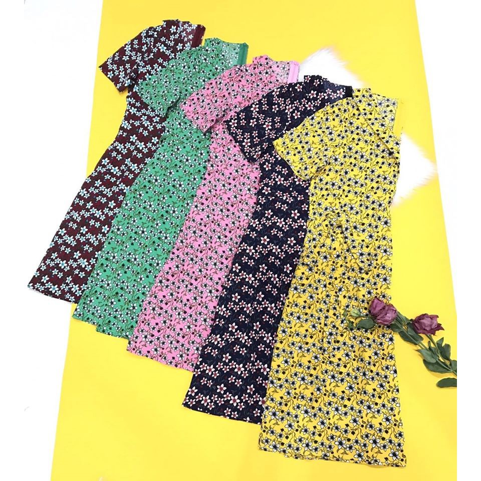 Đầm hoa cổ viền size M, L, XL giá 230K