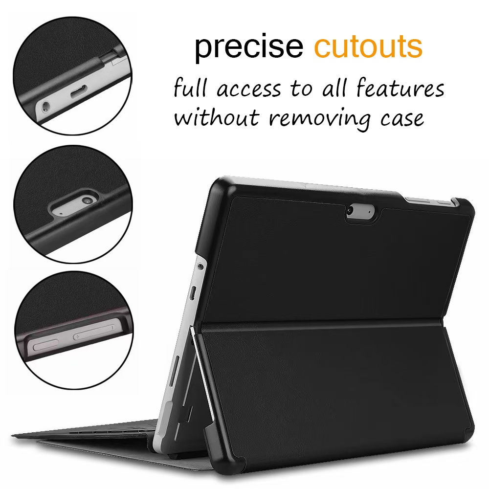 Ốp Bao Da Máy Tính Bảng Kèm Giá Đỡ Và Ngăn Đựng Bút Cho Microsoft Surface Go 3 / Go 2 / Go