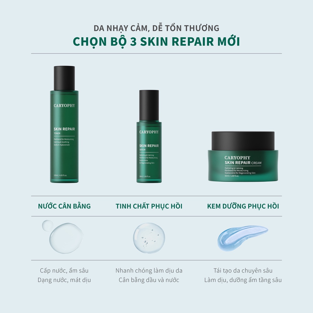 [MUA 1 TẶNG 1 MASK] Nước Hoa Hồng Làm Dịu, Phục Hồi Da Caryophy SKIN REPAIR Toner 120ml