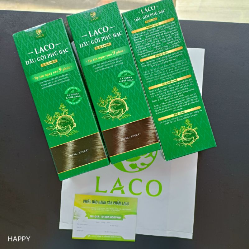 DẦU GỘI PHỦ BẠC LACO CHÍNH HÃNG - Tóc bạc, tóc muối tiêu về đen tự nhiên